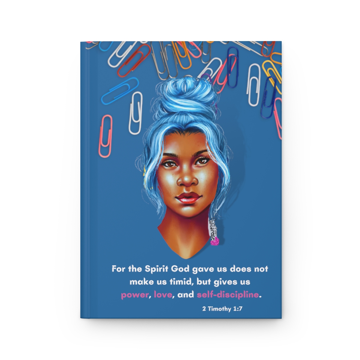 Hardcover Journal "BluQueen" with encouraging Bible Verse - Image 2