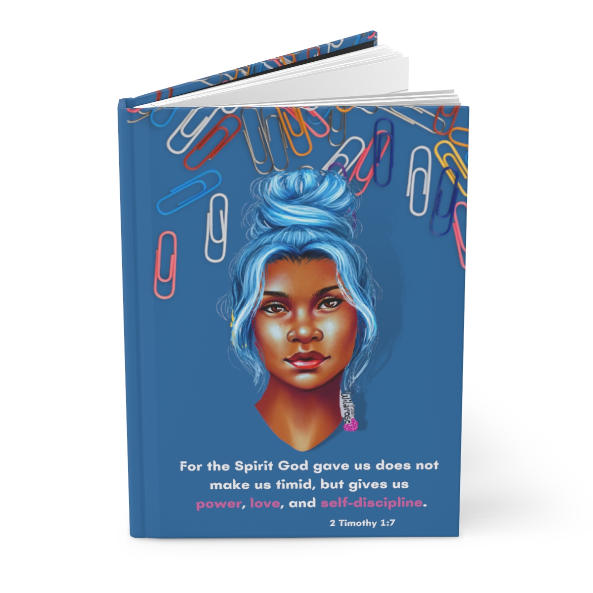 Hardcover Journal "BluQueen" with encouraging Bible Verse - Image 4